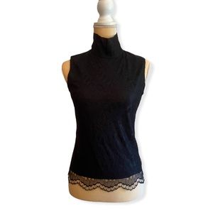 Kenneth Cole Lace Sleeveless Mock Neck Top